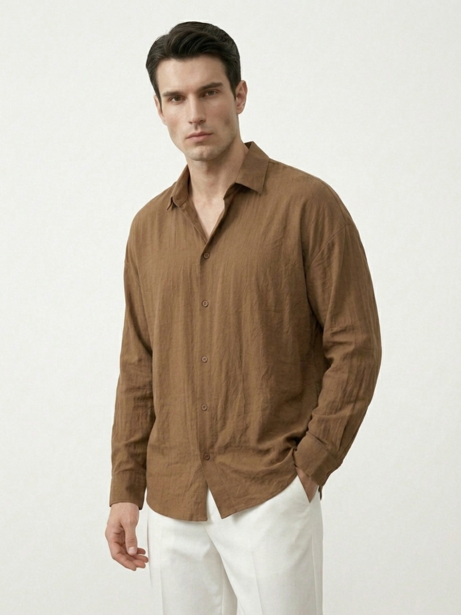 Georgette Flow Brown Shirt