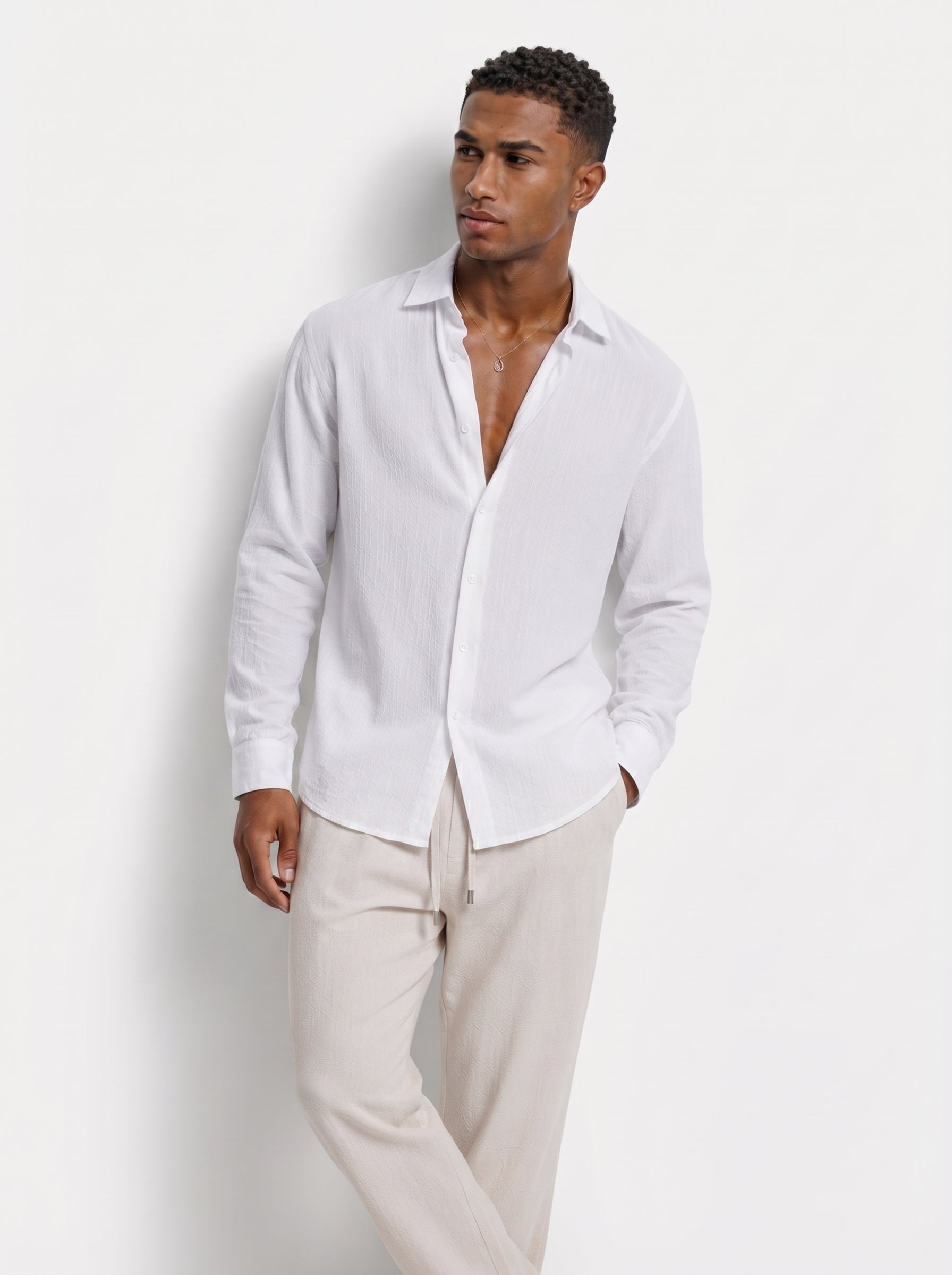 Georgette Flow White Shirt