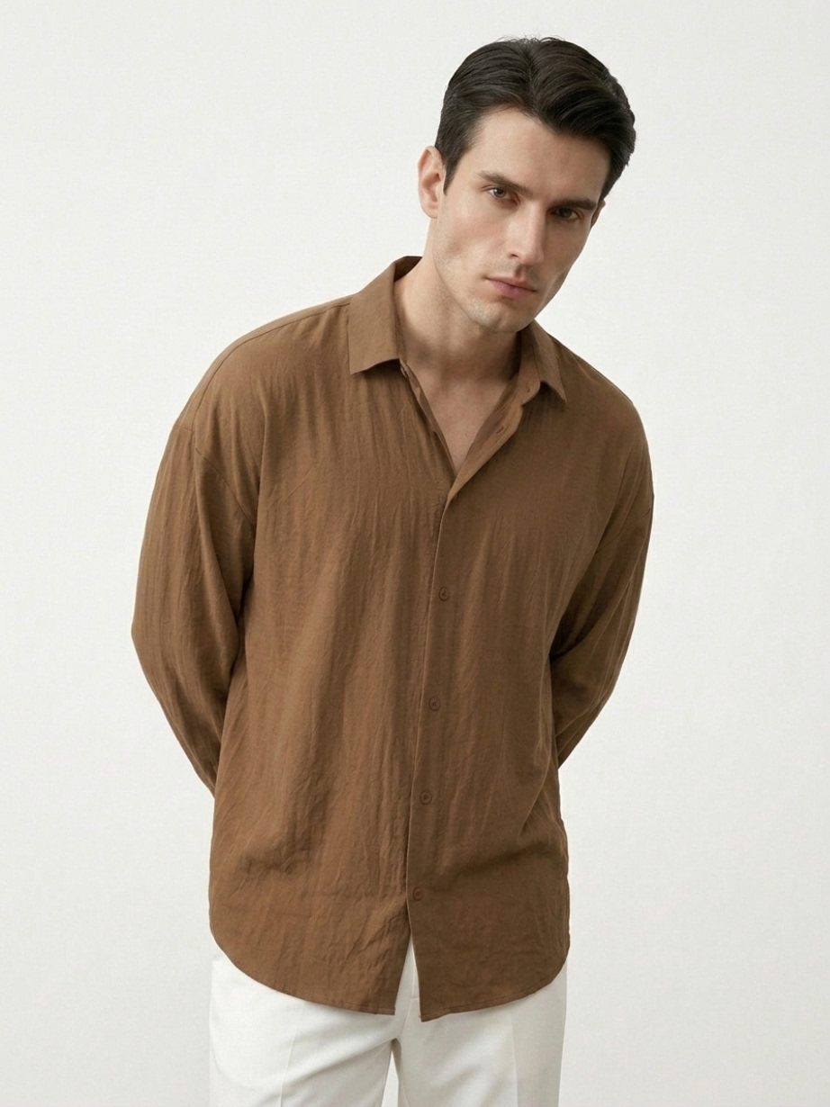 Georgette Flow Brown Shirt