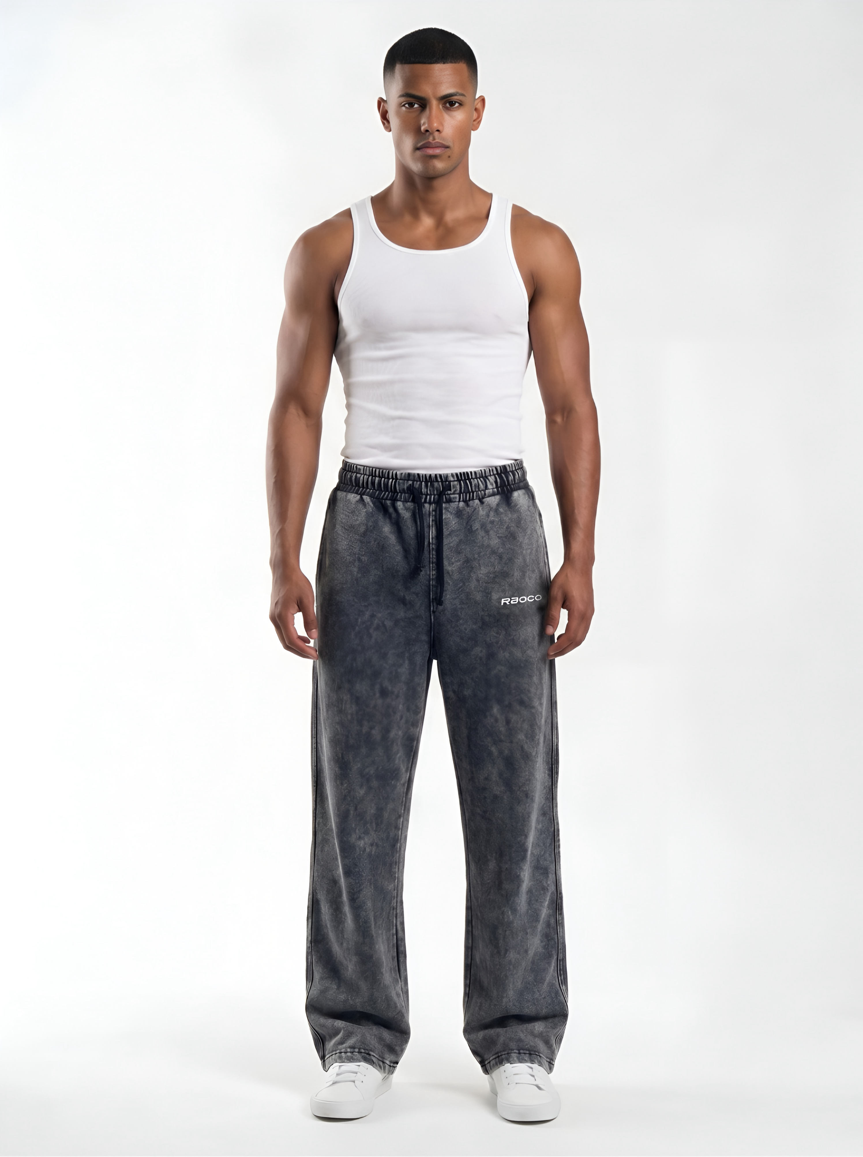 Acid wash rope detailing jogger