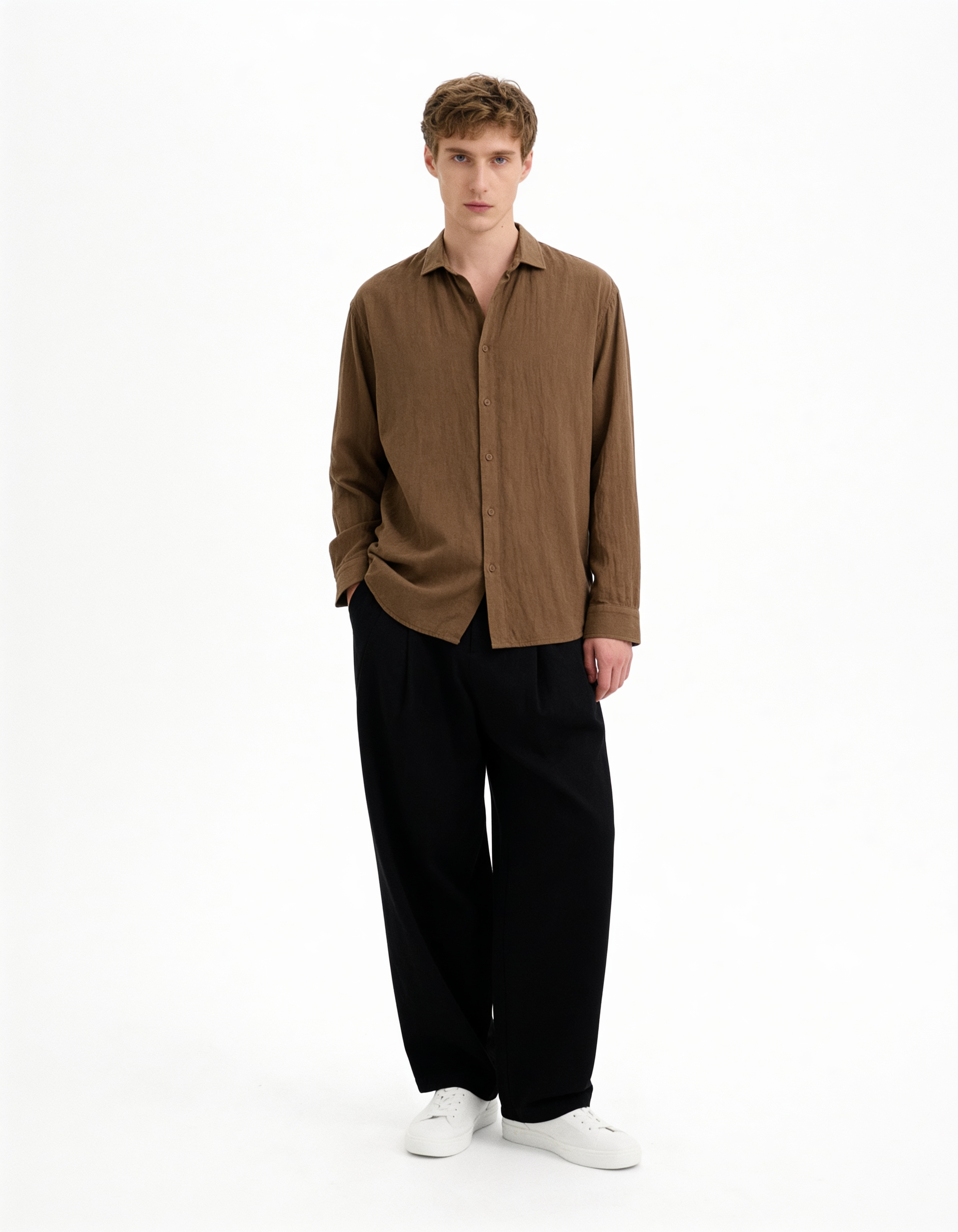 Georgette Flow Brown Shirt