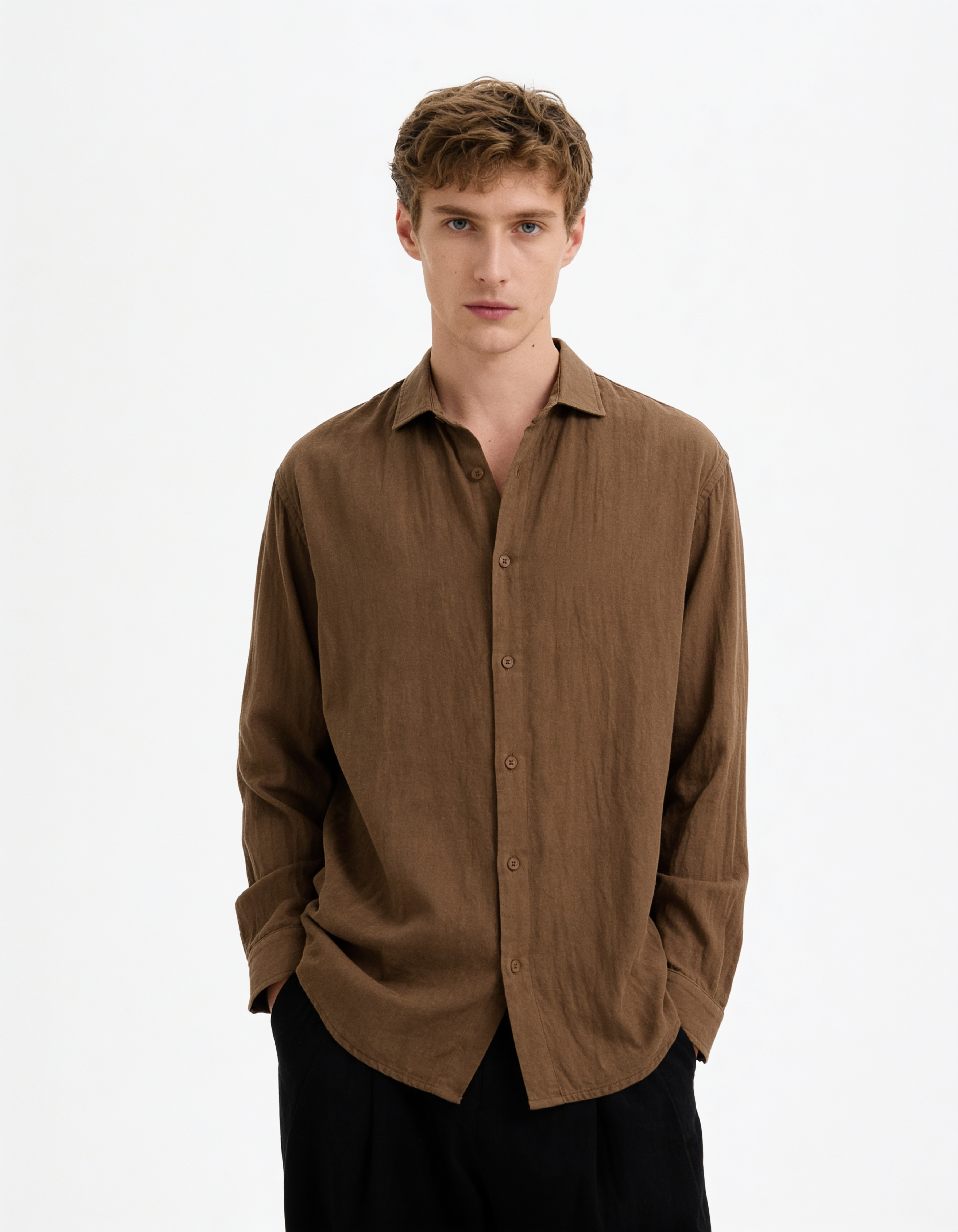 Georgette Flow Brown Shirt