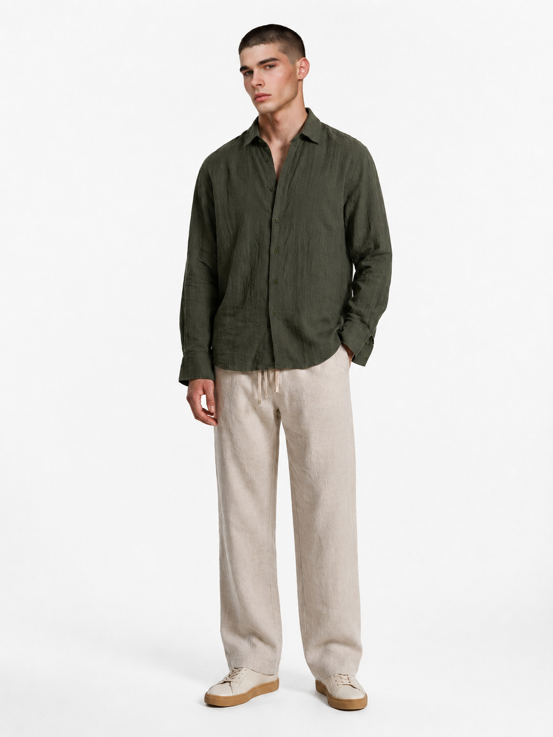 Georgette Flow Green Shirt