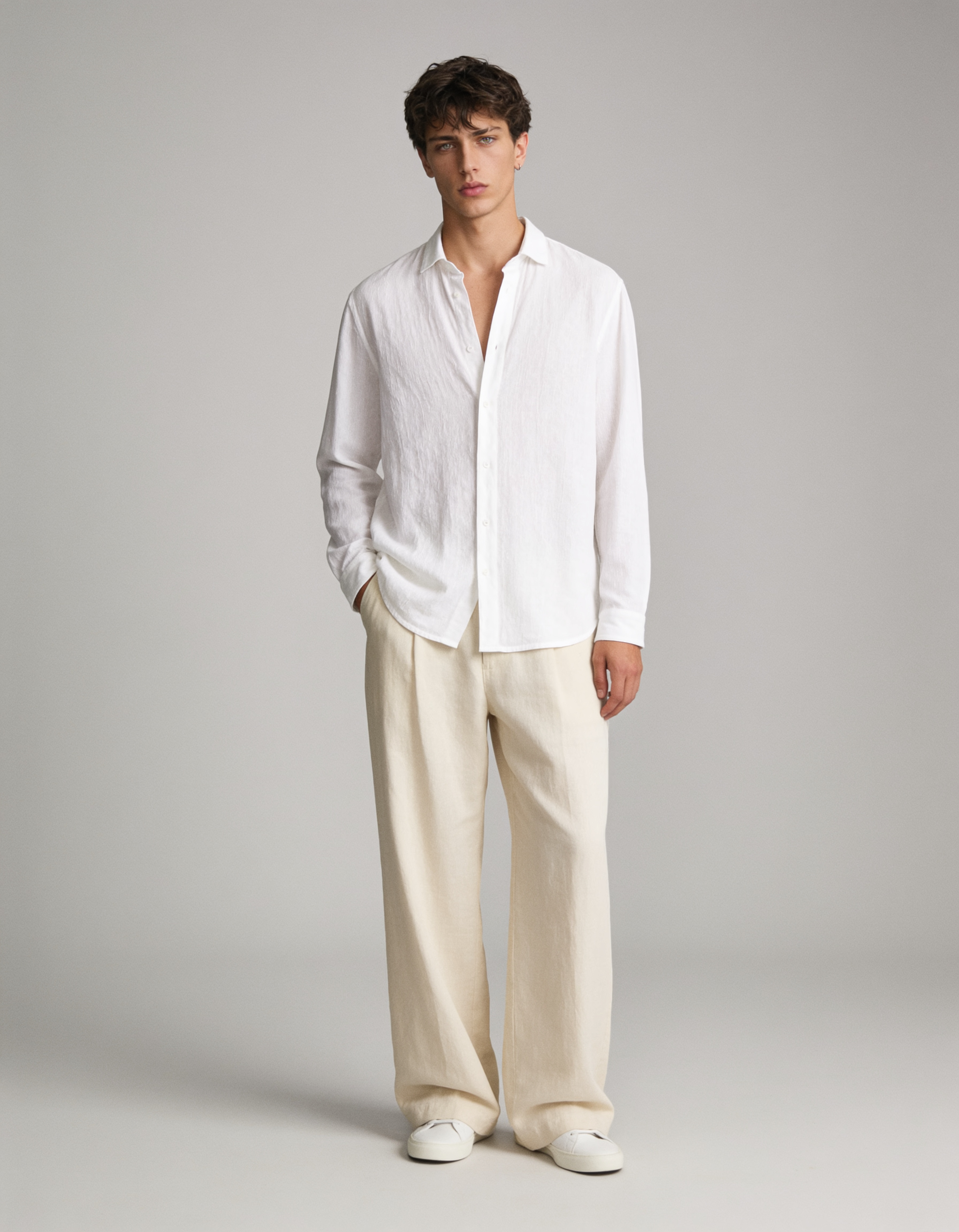 Georgette Flow White Shirt