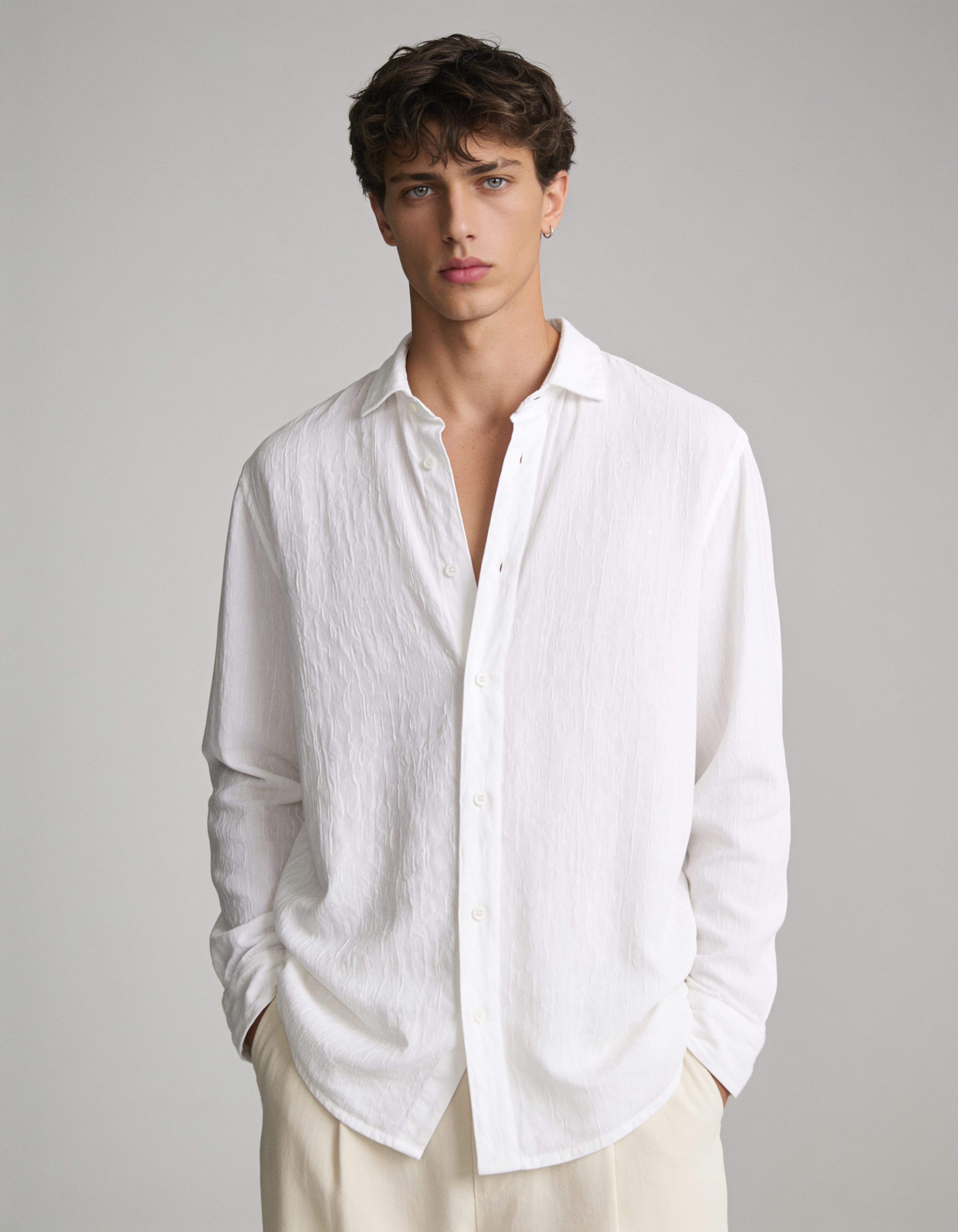 Georgette Flow White Shirt